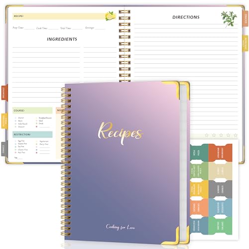 Recipe Book to Write in Your Own Recipes, Blank Cookbook