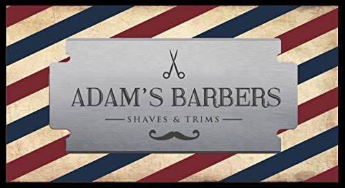 Artylicious Personalised Red/Blue Striped Razor Barber Shop Counter Top Bar Ruer, Scissor Mat image 2