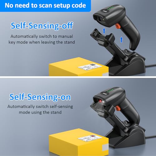 Symcode MJ-4590DA-CHARGING Qr Industrial Bluetooth Barcode Scanner With Wireless Charging Stand, Wireless 2D 1D Bar Code Scanner Drop Protection Shock Dust Proof Hands Free Auto-Sensing Stand Barcode Scanner thumb #2