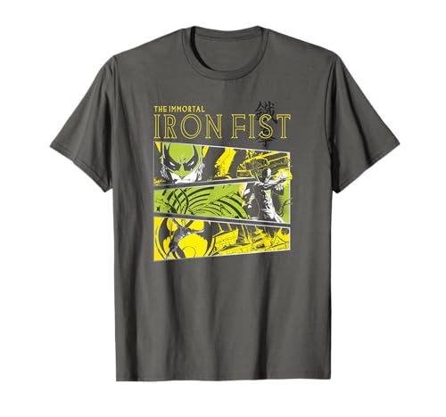 T-shirt Iron Fist motif graphique rétro t-shirt 3XL gris foncé