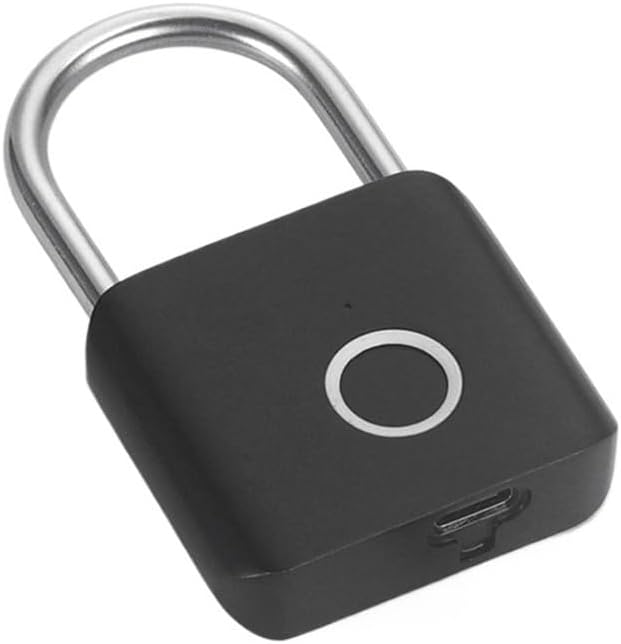 Smart Keyless USB Charging Fingerprint Lock Padlock Waterproof Door Lock 0.2sec Unlock Portable Anti-Theft Padlock Zinc(Silver)
