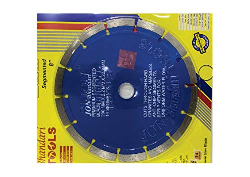 Image of Jon Bhandari Tools 8 inch Premium Segmented Diamond Cutting Blade for Marble, Granite, Tiles & Stones | 200mm Stone Cutter Blade for Angle Grinder | Heavy-Duty Blade for Wet & Dry Cutting (5pc)