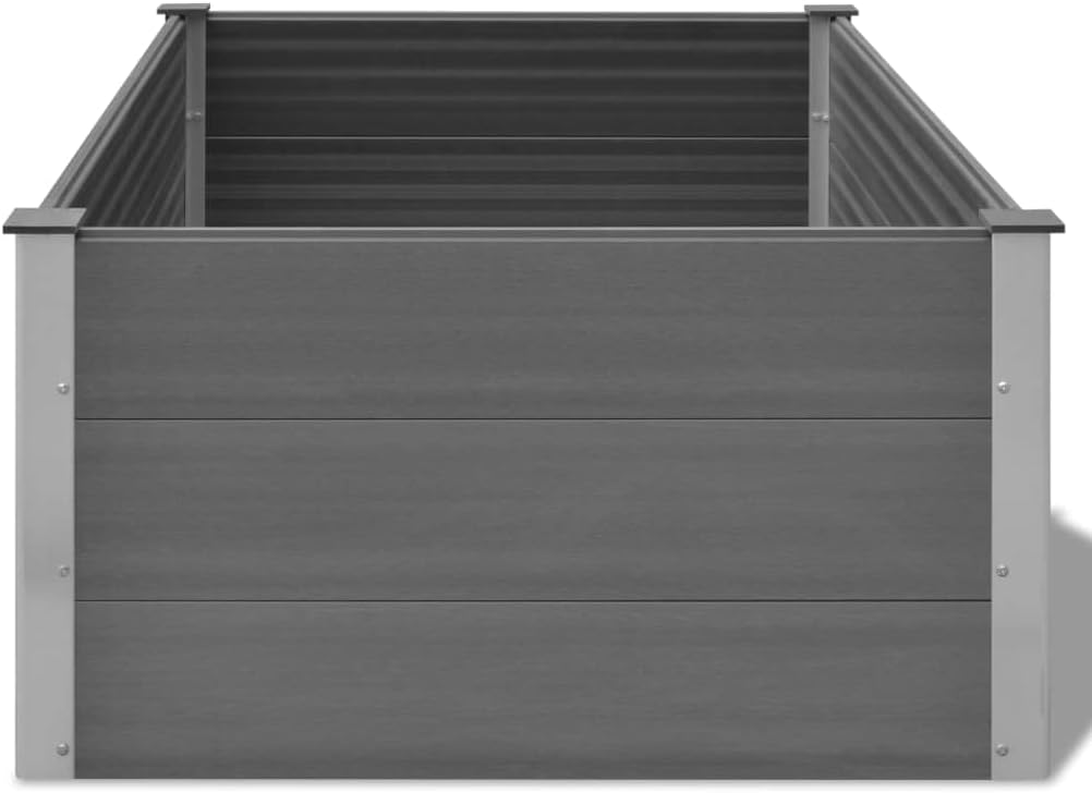 Garden Raised Bed,Planter Box Raised Garden Beds Outdoor WPC 59.1"x39.4"x21.3" Gray