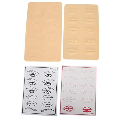 3D Microblading Tattoo Practice Skin for Eyebrows Lips Permanent Cosmetic Makeup Training Fake Skin for Beginners and Experienced Tattoo Artists