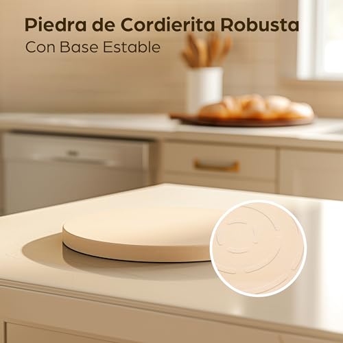 Miniatura 7 de Piedra Para Pizza Horno Redondo 30cm - Refractaria Para Parrilla De Gas Y Barbacoa - Cordierita Para Una Masa Crujiente
