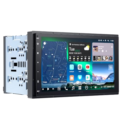 ATOTOZONE 7inch AI Android Double Din Car Stereo, 8G+128G, 4G LTE, Wireless Carplay & Android Auto, 7.1.2 Ch Audio, DSP, 36B-EQ, FLAC, HDMI Input, ADS Protocol Compatible, X10G2B7E