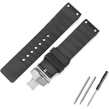 Silicone Rubber Watch Band Strap Compatible with Santos Watch -23mm Silicone Watch Strap for Santos De Cartier 100