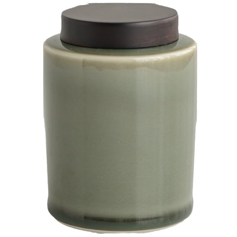 XYNSNDB Słoik na cukier Vintage w stylu chińskim słoik na herbatę seledyn mała puszka na herbatę ceramiczny słoik do przechowywania żywności w stylu chińskim szczelnie zamykana puszka na herbatę