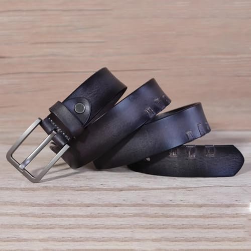 Men's Genuine Leather Casual Belt, Full Grain Leather Belt for Men- 1.5" Dress Jeans Belt Golf Belt,Gray,105CM/41.3''2