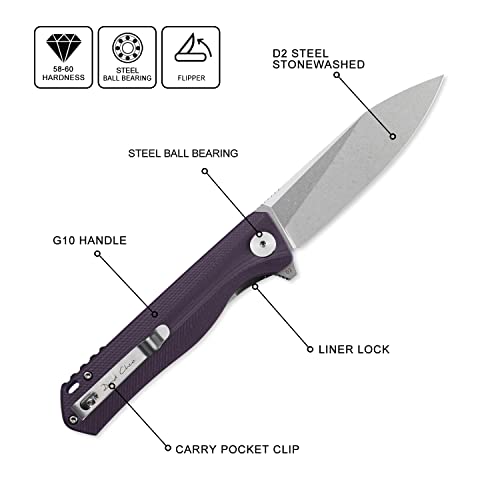 Image of Petrified fish PF818 3.54 inch D2 Steel Blade Pocket Folding Knife