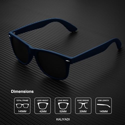 Image of KALIYADI Polarized Sunglasses for Men and Women Matte Finish Sun glasses Color Mirror Lens UV Blocking (3 Pack)