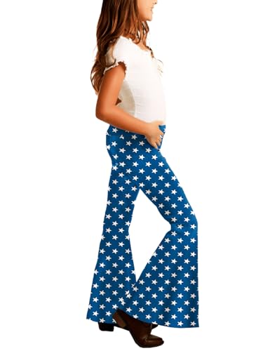 Image of Deerose Girls Halloween Hippie Bell Bottom Pants High Waist Flare Pants 5-14 Years