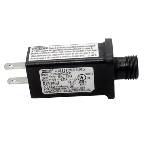 Image of 30V 6W LED Transformer, JT-DC300V0200-C Class 2 Power Supply, Low Voltage Adapter for LED Lights