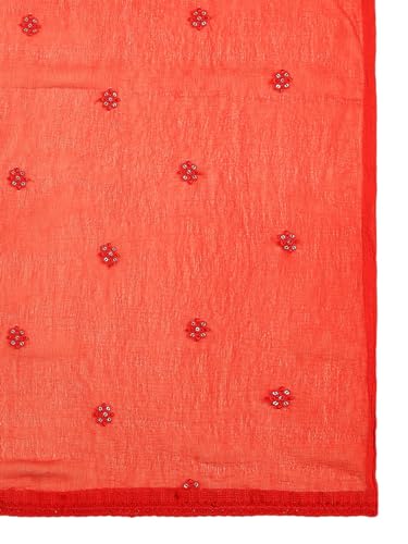 Image of DUPATTA BAZAAR Women's Embroidered Chiffon Dupatta with Delicate Sequins