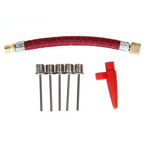 Awakingdemi Pump Needle Inflator Kit,Balls Inflator Parts,7 pcs Needle Valve Connector Pump Adaptor Set Kit for Football Bicycl