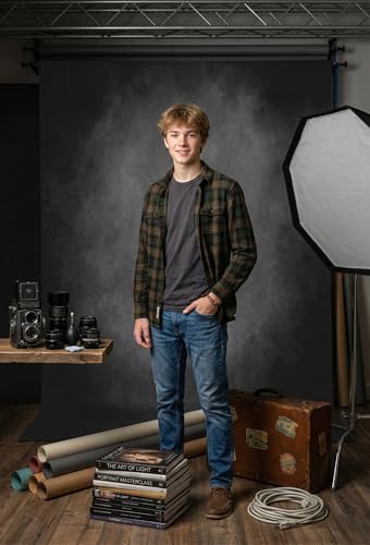 Fond de studio portrait en microfibre anti-reflet Kate gris foncé 3x3m - 3