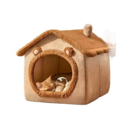 Bivoyud 冬は暖かい猫ハウス 肥厚猫ハウス キャットハウス 犬小屋 小型犬 テディネスト 密閉ハウス ペット用品 ペットベッド 防寒 猫ハウス 冬 洗える 犬小屋 かわいい 猫ベッド 室内、猫ベッド、犬ベッド、秋冬 あったかくてふわふわ。 (Lサイズ