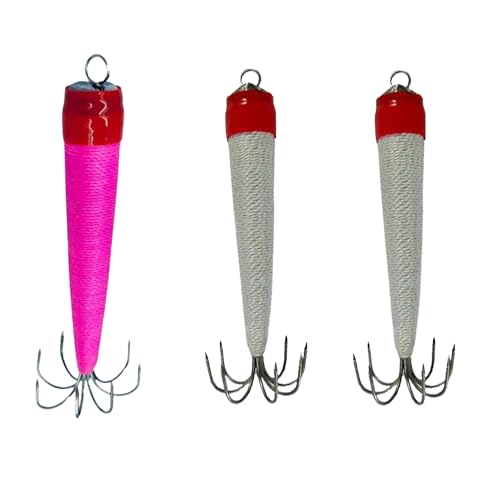 Kit 3 Zangarilho Pesca Lula 7cm 30 Gr Com Chumbo (1 amarelo e 2 pratas)
