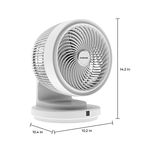 Everdure 9” Oscillating Ac Desk Or Table Fan, Remote Controlled, 4 Speed Settings, 2 Wind Modes, Targeted Airflow Control, Portable, Perfect For Bedroom, Living Room, Home Office, White #TOP5