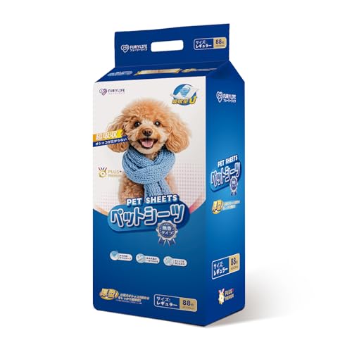 Furrylife ペットシーツ 厚型 レギュラーサイズ 33×45cm 88枚入り 使い捨てタイプ