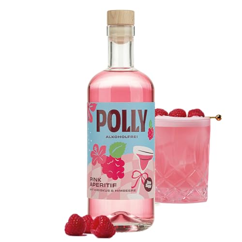 POLLY Pink Aperitif | Alkoholfreier Aperitif mit Hibiskus und Himbeere | ohne Zucker & künstliche Aromen, vegan, glutenfrei | perfekt für alkoholfreien Pink Spritz und Cocktails