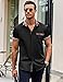 COOFANDY Men's Button Up Shirts Short Sleeve Business Casual Dress Shirts for Men Black