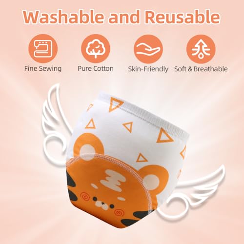 Aolso Töpfchen-Trainingshosen, 5PCS Baby-Kleinkind-Trainingshosen, Kinder Töpfchen Trainingshose für Mädchen Jungen, 100% Baumwolle, Waschbar und Wiederverwendbar (Stil C - 110)