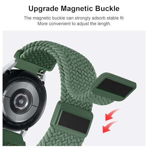 Image of Tobfit Soft Magnet Nylon Watch Strap Compatible for Samsung Galaxy Watch 4 /4 Classic (Watch Not Included), 20mm Smartwatch Nylon Single Loop Woven Band Straps for Men & Women