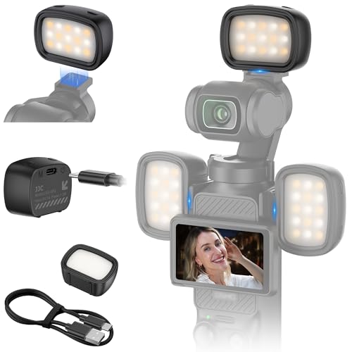 1PCS Pocket 3 Auxiliary LED Fill Light,Magnetic Mini Lighting for DJI Osmo Pocket 3 Creator Combo with USB Rechargeable & 3 Levels Brightness Adjustable for Selfie(Only 1PCS Pocket3 LED Light & Cable)