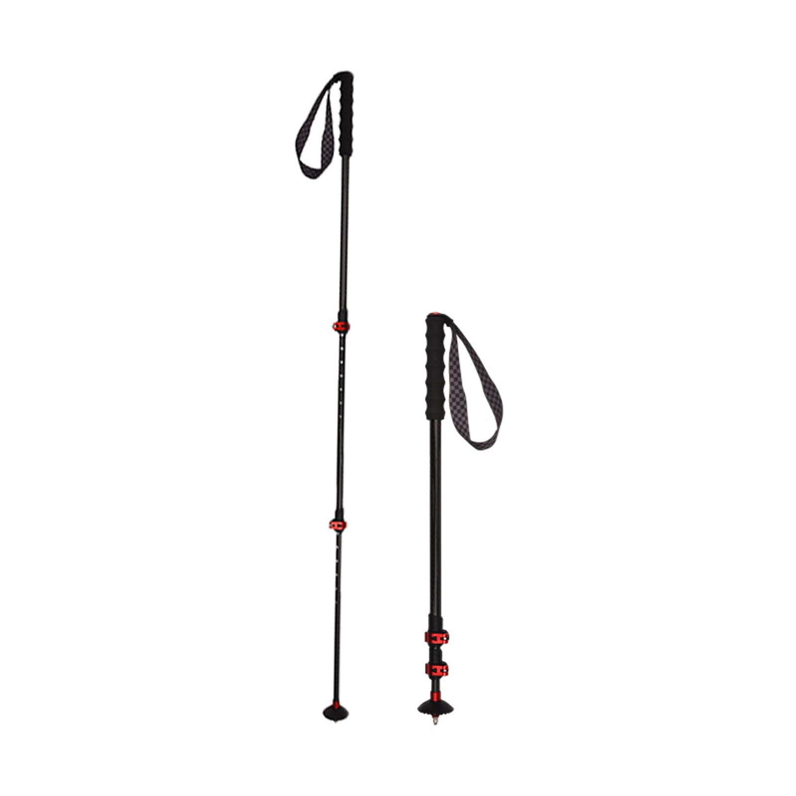 Bastones Trekking, Bastones Senderismo, Cuerpo del Bastón De Fibra De Carbono, Telescópico, Punta De Bastón De Acero Al Tungsteno, Punta para Barro, para Senderismo Viaje Alpinismo Trail, 2pcs