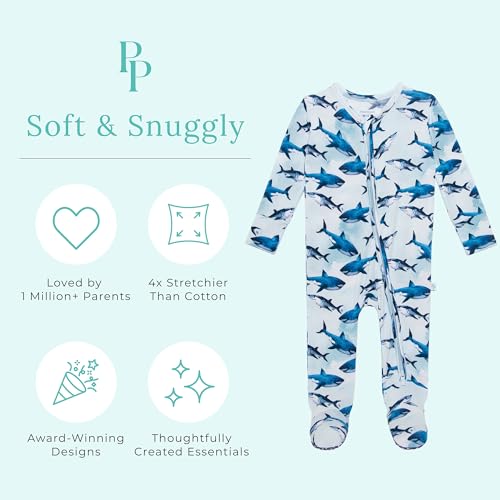 Image of Posh Peanut Baby Rompers Pajamas - Newborn Sleepers Boy Clothes - Kids One Piece PJ - Soft Viscose from Bamboo