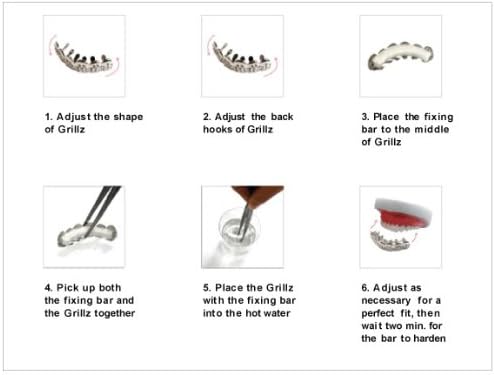 Miniatura 4 de Juego de parrilla de boca extraíble Hip Hop en tono dorado (superior e inferior) "Ballers Ice", N A