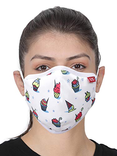 Image of Wiki Champs Mask for Adults (Cupcake, White, Large Size, Pack of 5)