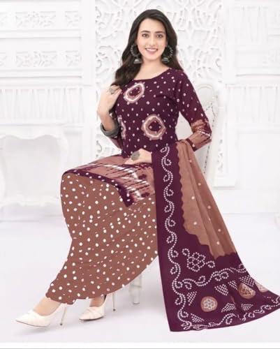 Image of Priyashi Women Unstiched Crepe dress materials | Crepe Salwar Suit for women with dupatta | suit material for women unstitched