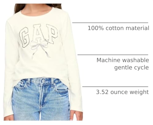 Image of Gap Girls Long Sleeve Logo Tee T-Shirt