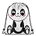 Produktbild Nette Karikatur lächelnd Panda Spaß Tier Thema japanische Manga Kinder Teen Kunstdruck, verstellbare Schnur Verschluss gedruckt Kordelzug Rucksäcke Taschen