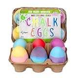 Kid Made Modern 3-Layer Egg Sidewalk Chalk Set for Kids - 6 Pieces Multicolor Washable Egg-Shaped Chalks with...