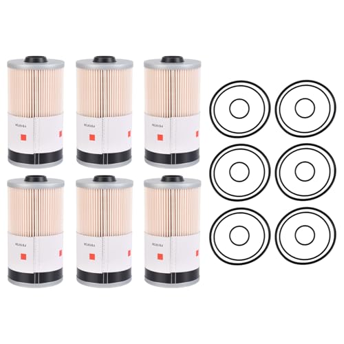 6PC FS19728 Fuel Water Separator Filter, Fit for Kenworth Cummins ISX ISM ISX15 X15 & Peterbilt Caterpillar & International Truck, Part #FS19729 FS19624 P550737 FS550737 PF2039 382116 382115