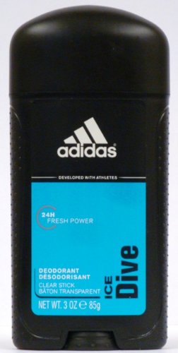 Adidas Ice Dive Clear Stick Deodorant, 24H Fresh Power, 3 Oz (Pack of 4)