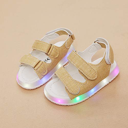 Light Up Toddler Sandals Baby Boys Girls Non Slip Open Toe Beach Shoes Soft Sole Adjustable Outdoor Casual Sandals2