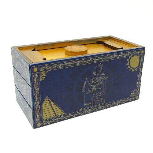 Egyptian Puzzle Box by Crux Puzzles - Fun Wooden Puzzle Box With Three Hidden Compartments