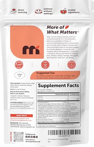 Micro Ingredients Testosterone+ Advanced Softgels