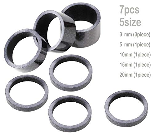 Bicycle Bike Carbon Fiber Headset Spacer 7PCS Set 1 1/8inch 3/5/10/15/20MM