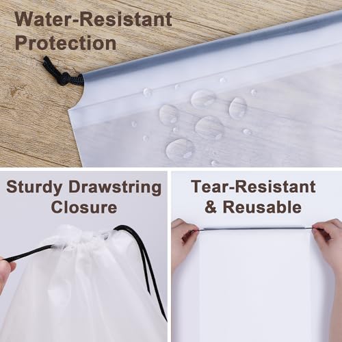 BOFOHO Reusable PEVA Drawstring Shoe Bags