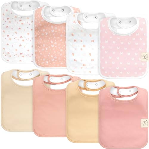 Image of KeaBabies 8-Pack Organic Baby Bibs for Boys, Girls - Super Absorbent Cotton Drool Bibs for Baby Girl & Boy, Teething Toddler, Drooling Newborn, Ultra Soft & Machine Washable (Butterflies)