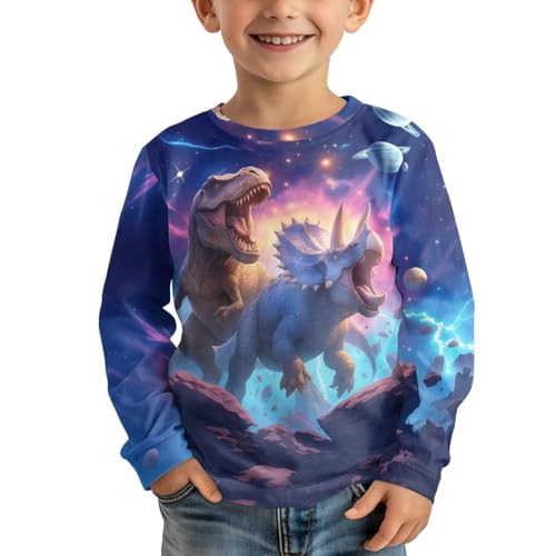 Image of Uourmeti Long Sleeve Tops for Boys Graphic T Shirts Teen Girls Active Pullover Tees