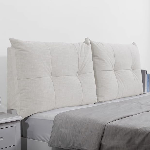 Coussin de tête de lit amovible grand dossier de lecture avec sangles réglables de maintien