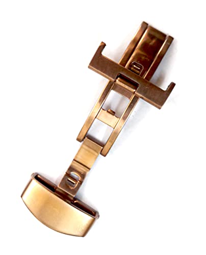 Image of 14mm 16mm 18mm 20mm 22mm Butterfly Push Type Stainless Steel Silver Rose Golden Black Deployment Buckle Clasp Fits Leather Rubber Watch Band Strap