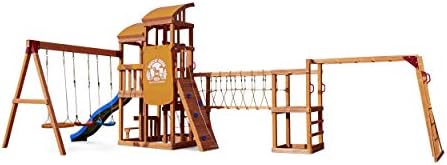 Little Tikes Real Wood Adventures Bobcat Ridge Backyard Playset Climb Swing Outdoor Activity Play Structure with Slide...