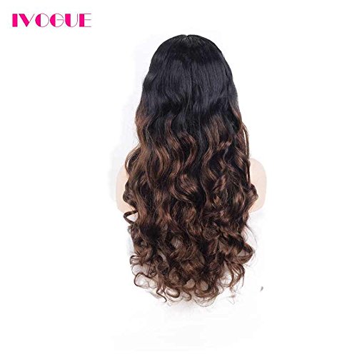 Dark Brown Ombre Lace Front Wig Human Hair Lace Wigs Virgin Malaysian Human Hair Wigs for Black Women Two Tone T1b/4 Ombre (24inch, T1b/4 ombre)